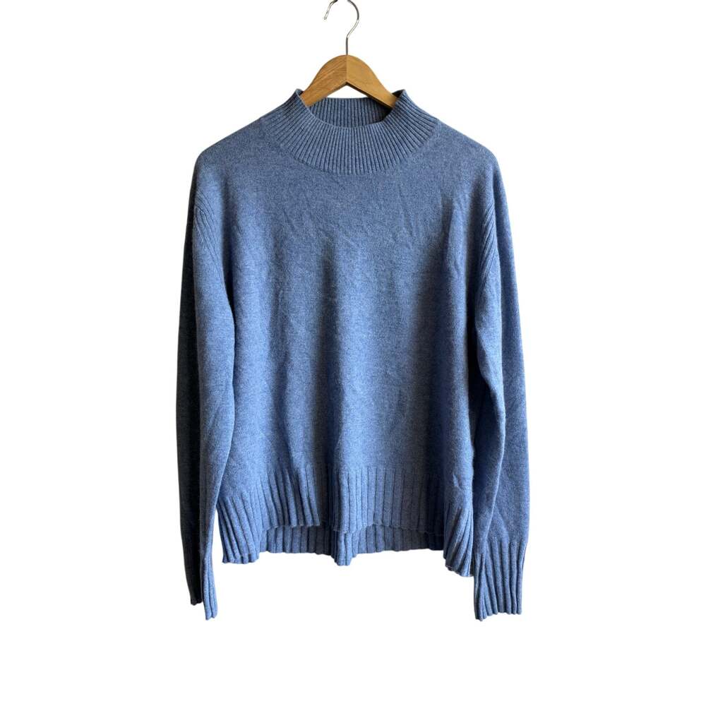 J. Crew Cashmere Mockneck Sweater Blue XL